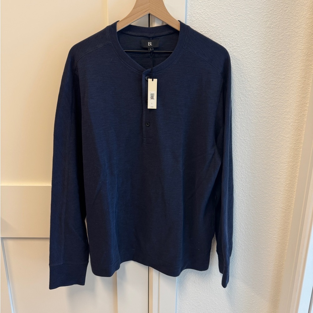 Banana Republic Men's Navy Long Sleeve Henley
